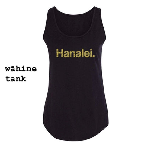 Hanalei Womenʻs Black Tank Limited Edition Fundraiser Collab Aloha Modern x Hanalei Taro