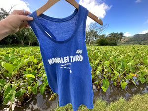 Hanalei Taro Hawaiian Islands Women’s Racerback Tank - Black or Bright Blue