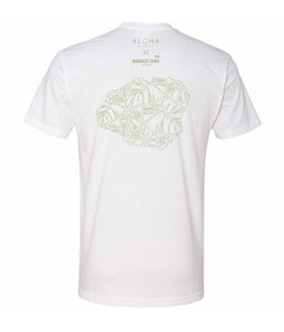 Hanalei Men’s/Unisex White T-Shirt Limited Edition Fundraiser Collab Aloha Modern x Hanalei Taro