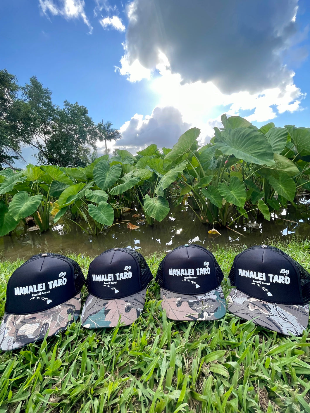 Hanalei Taro Trucker Hats-Assorted Camo Bill SnapBack